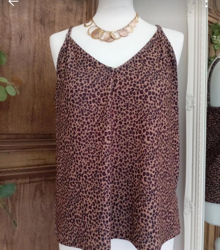 Leopard Print Summer Holiday Vest Top Size 14