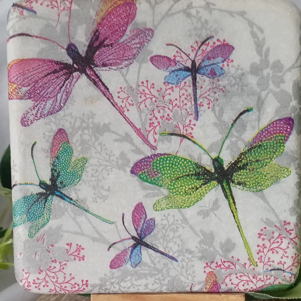 Handmade Upcycled Stone Tile Coaster Gift