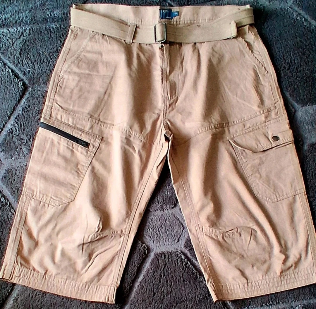 Matalan Men’s Beige 3/4 Belted Cargo Shorts New-Unworn -Size  W38