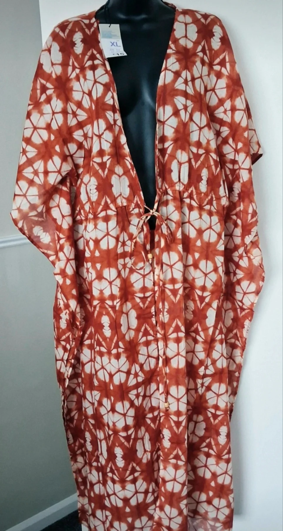 Long orange/brown beach cover up Size XL 18-20-Brand New with tags