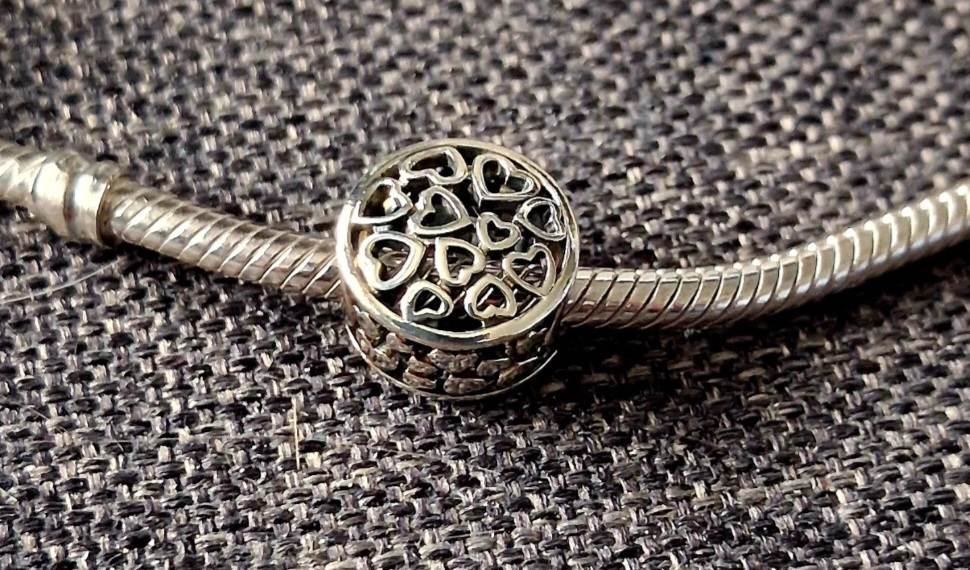 Pandora Silver Openwork Hearts Charm