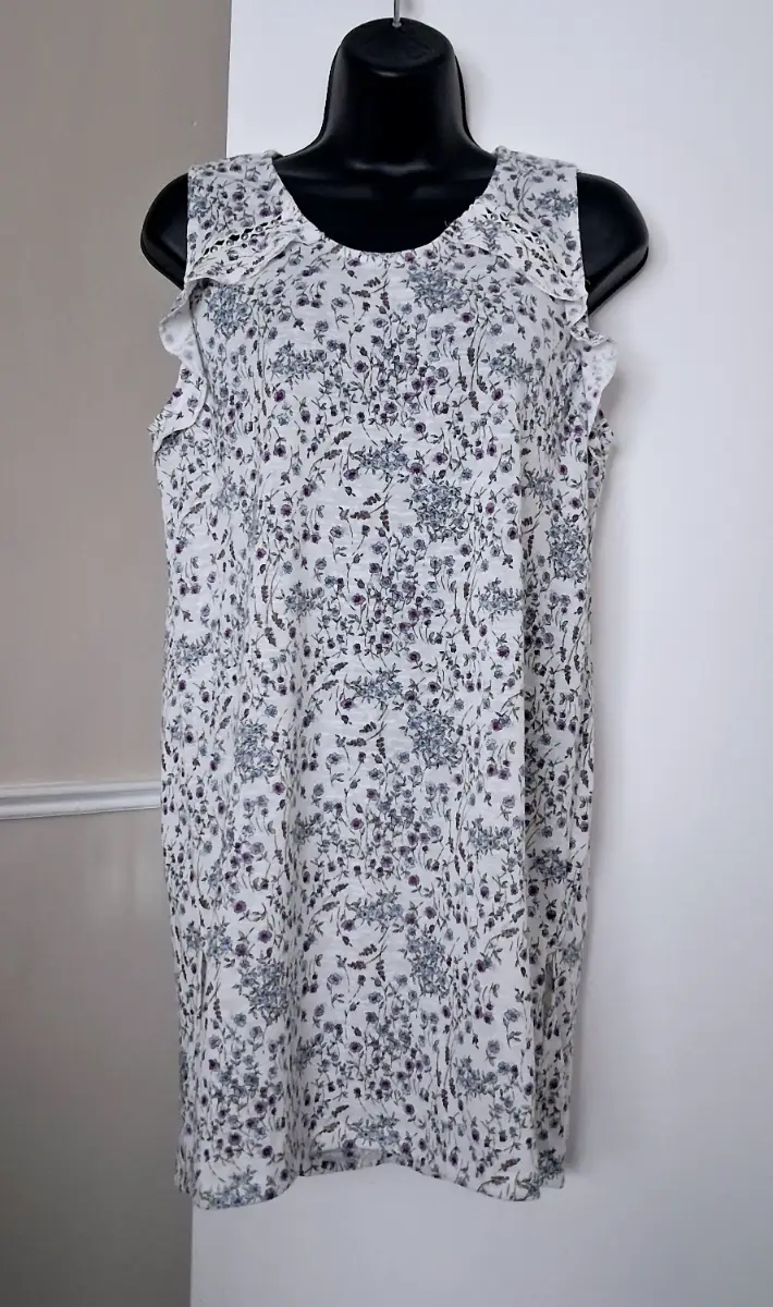 ​Next Floral Sleeveless Top with Crochet Eyelet Detail  Size 14