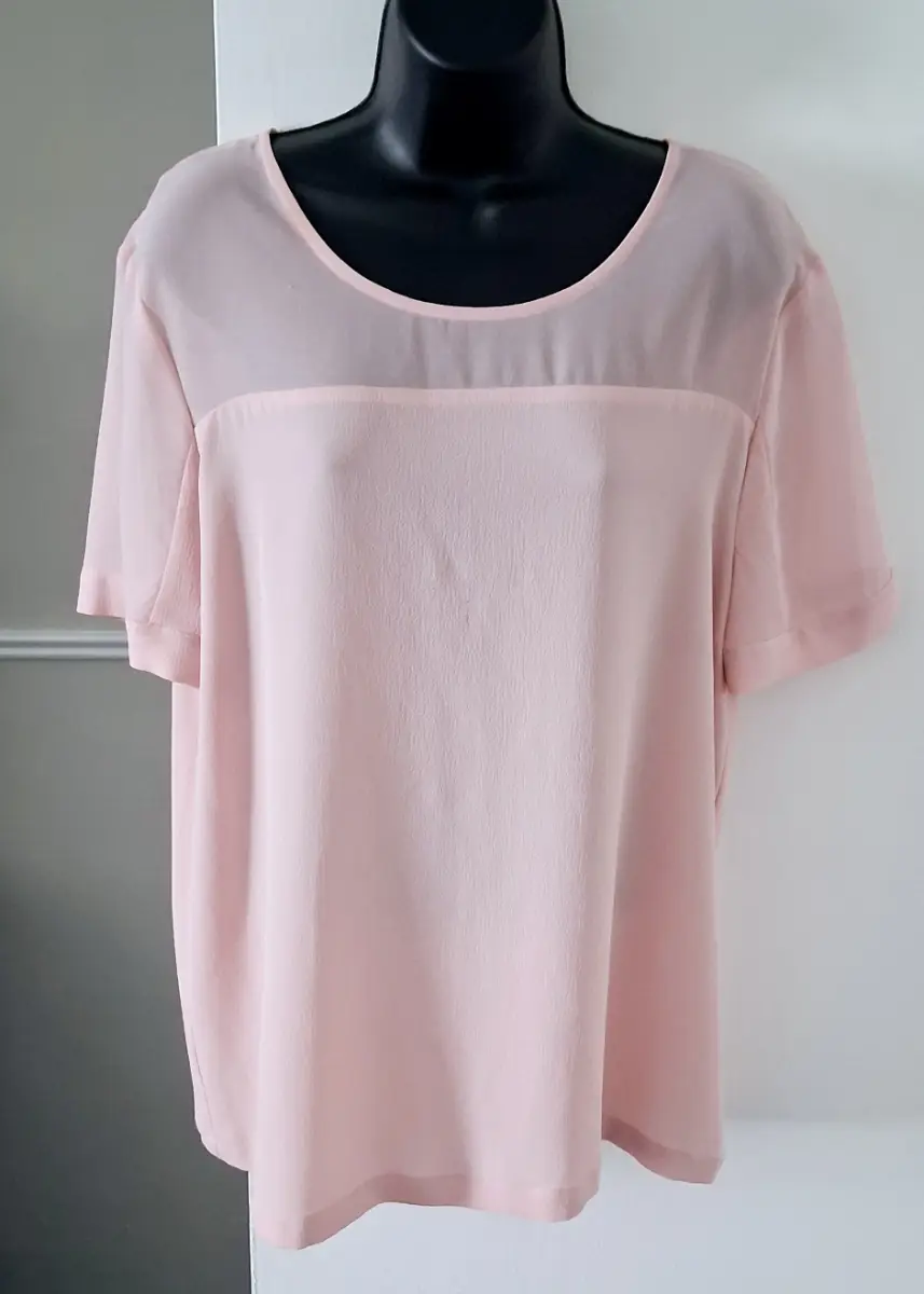 Peacocks Pink Short Sleeve Blouse - Size 14