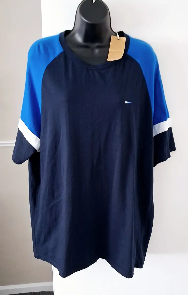 Badrhino Men's Navy & Blue 100% cotton T-Shirt size XL - Brand New with tags
