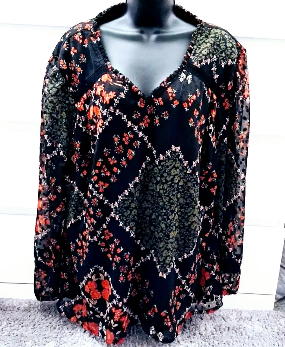 Bonmarché Patchwork Floral Plus Size Blouse 20