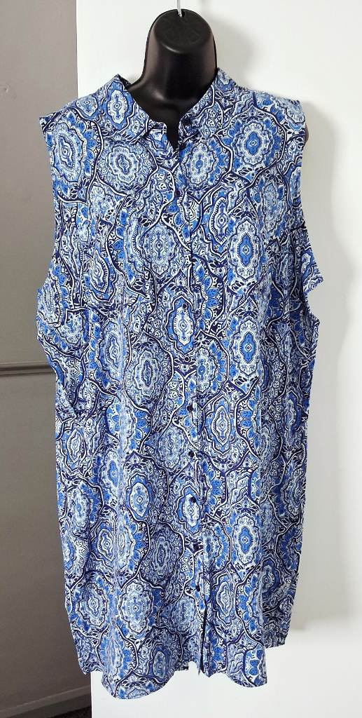 Blue and White Plus Size Shirt/Dress F&F - Size 20