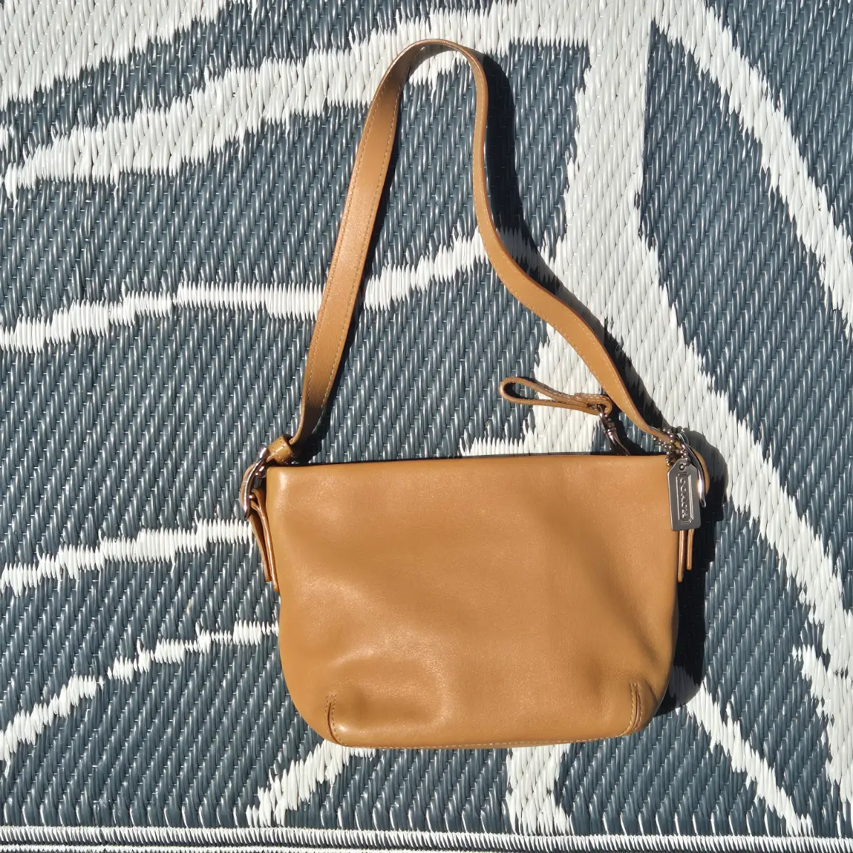 Coach tan leather mini Pochette shoulder bag