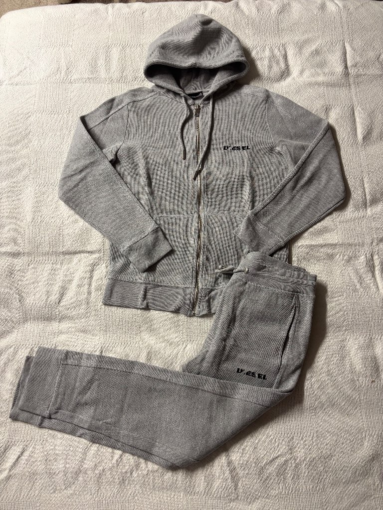 Vintage grey diesel tracksuit. Hoodie & bottoms