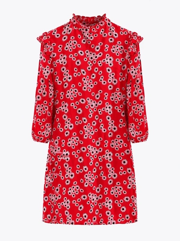 Papaya Red Daisy Floral Dress – Size 10