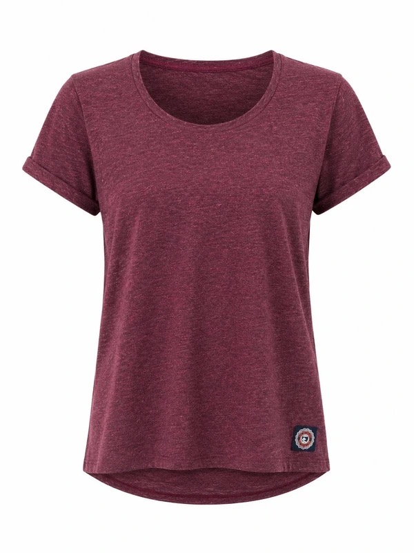 Superdry Burgundy Marl Lace Back T-Shirt | Women's XS | Short Sleeve Casual Top
