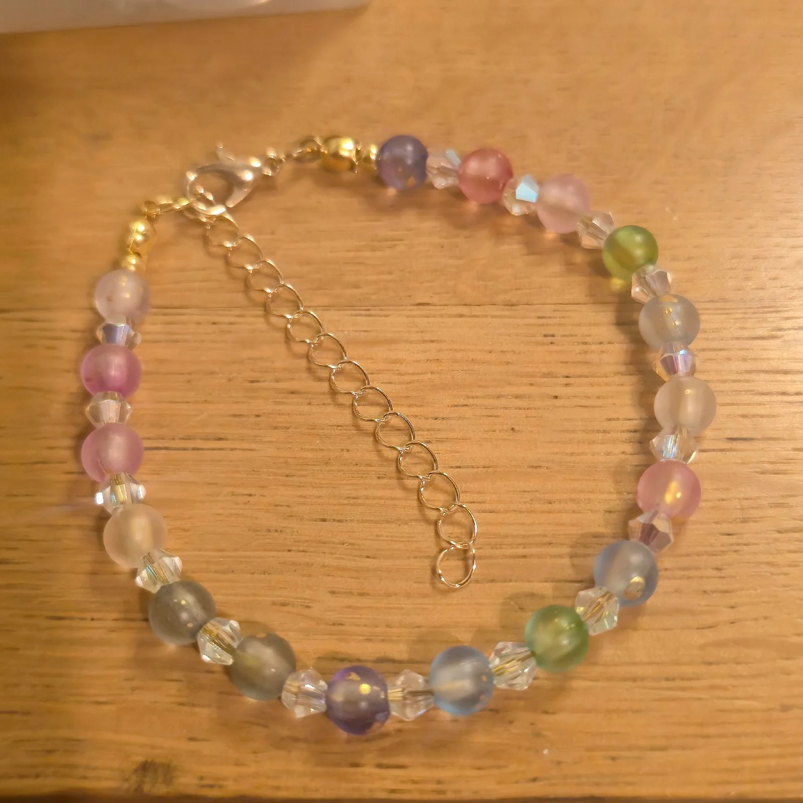 Golden Rainbow Beaded Bracelet