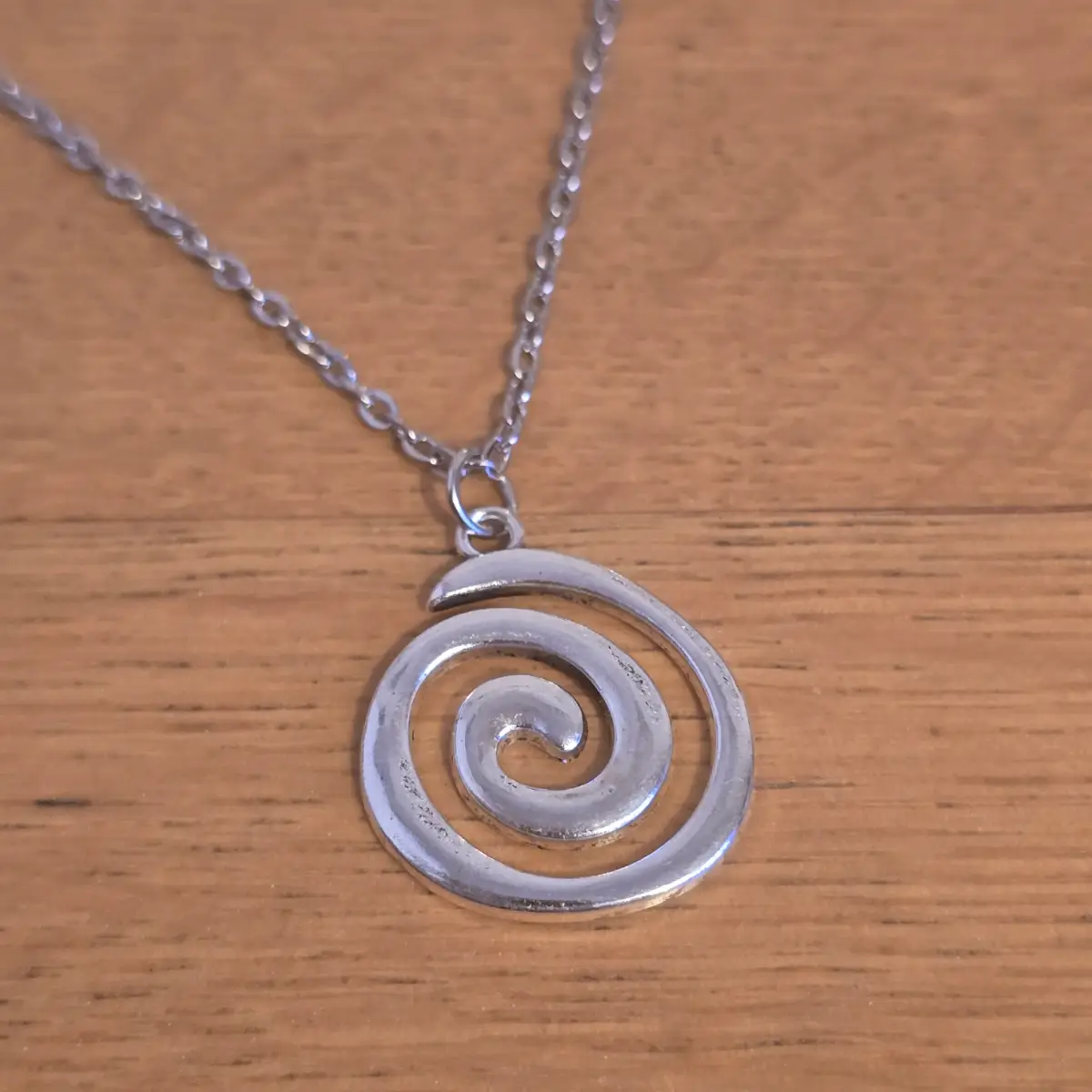 Stainless Steel Spiral Pendant Necklace 45cm