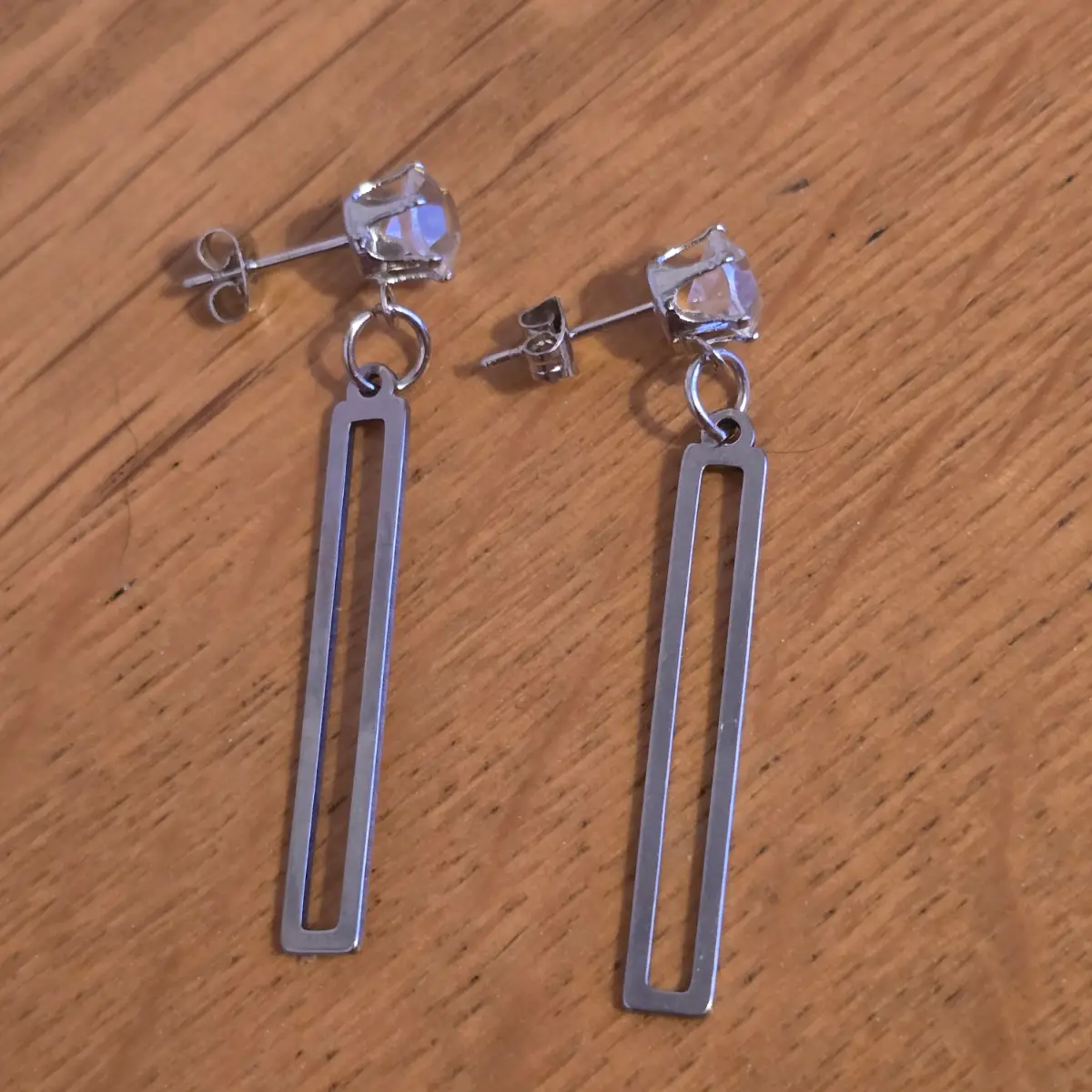 Womens Earrrings Long Dangle Drop Dimonty Silvery