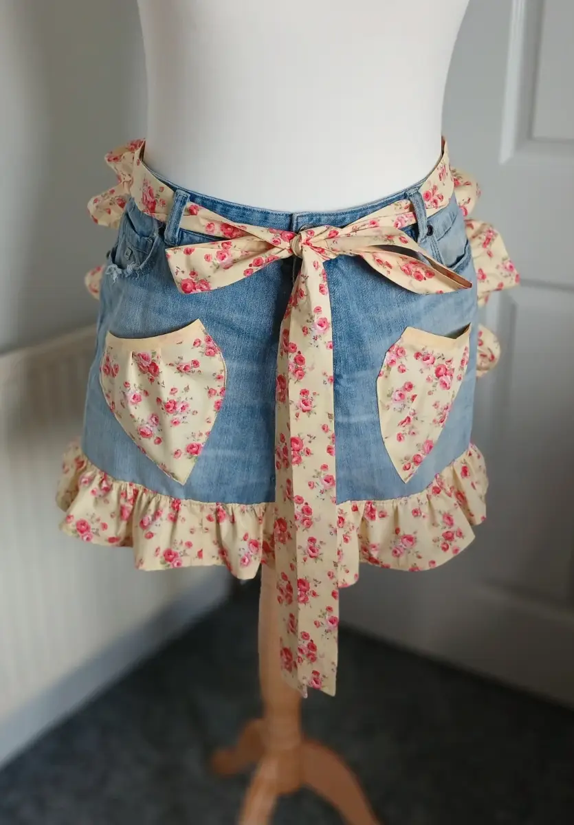 Upcycled , mini waist apron