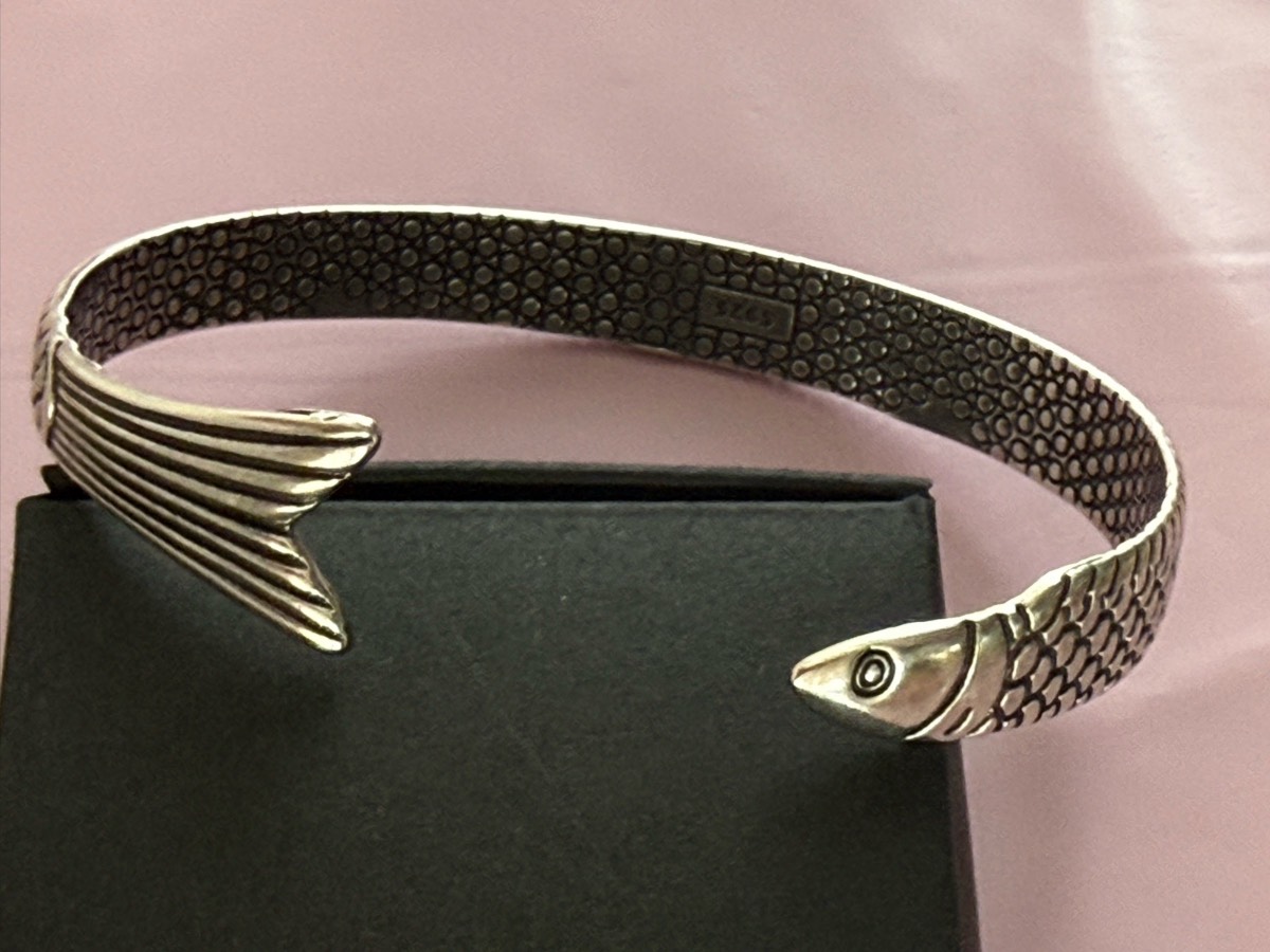Vintage S925 silver hallmarked bangle bracelet ajustable size