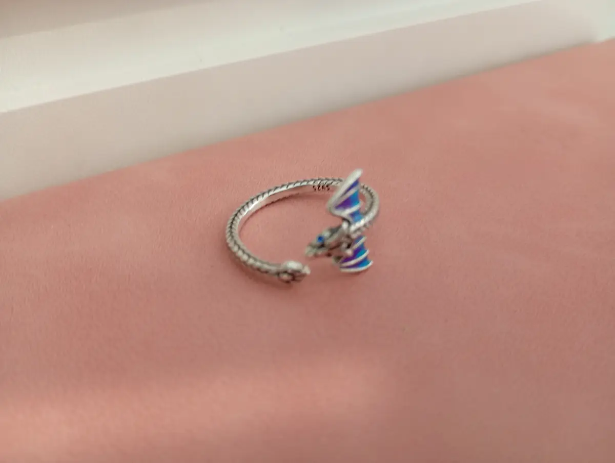 silver ajustable dragonfly women ring