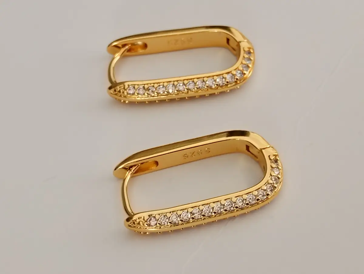 Sterline silver gold plated hoop earrings