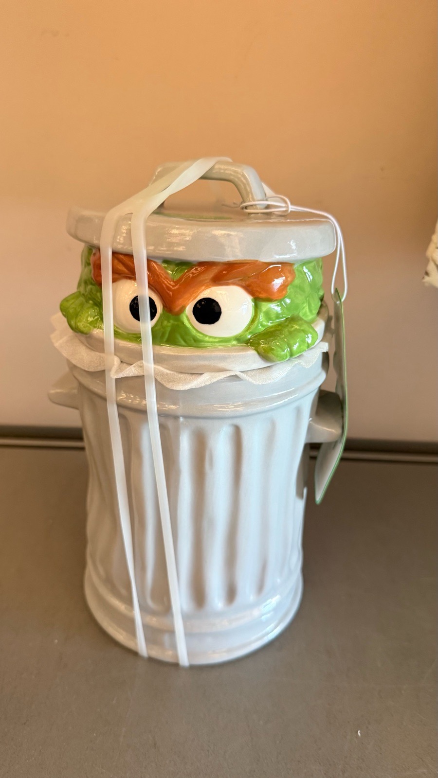 Sesame street cookie jar with lid