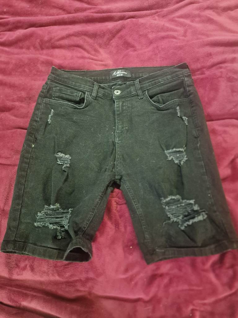 Nimes Distressed Shorts