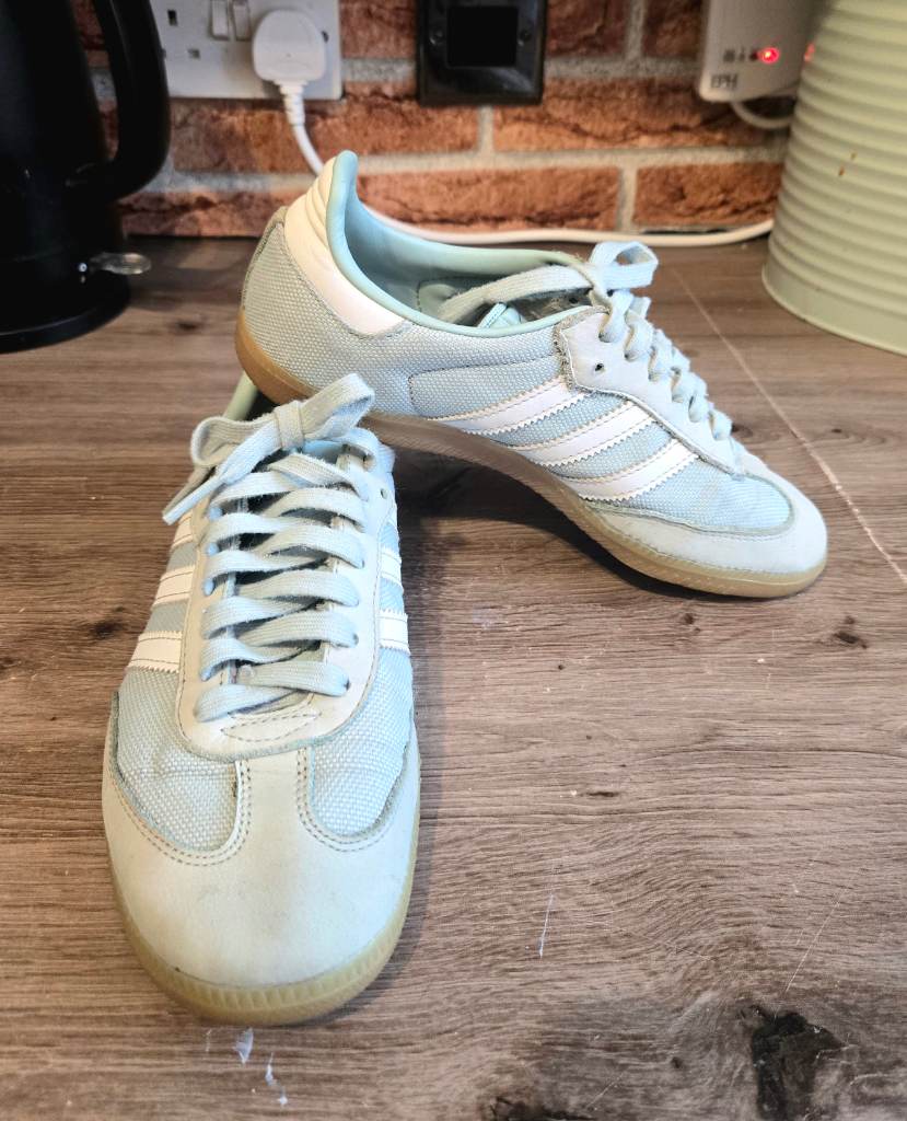Adidas Samba OG Trainers UK 4.5 EU 37⅓ Mint Green White Gum Sole Retro Shoes