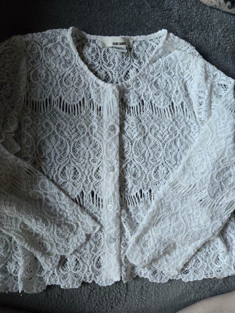 Beautiful white lace Sans Souci cardigan size S