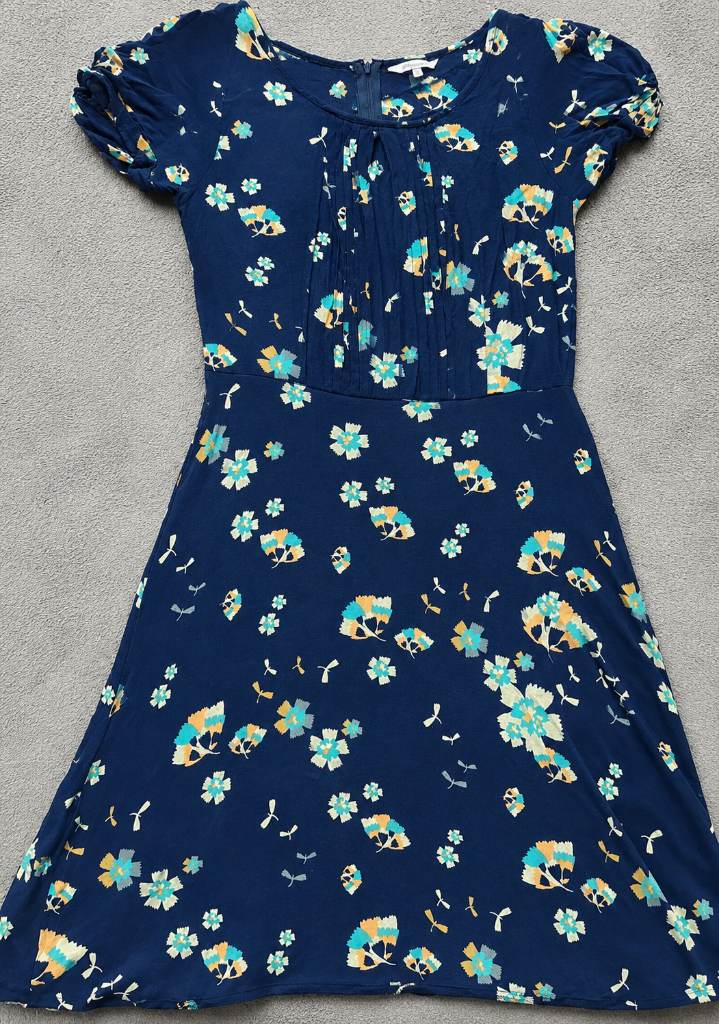 Peacocks Everyday Style Floral & Dragonfly Tea Dress - Size 12