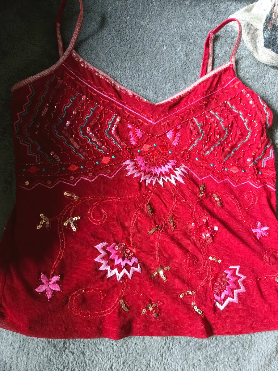 Genuine Vintage Y2K Next Red Cami Top Size 14