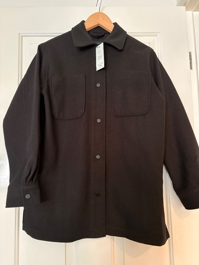 New look black long shacket size xs new