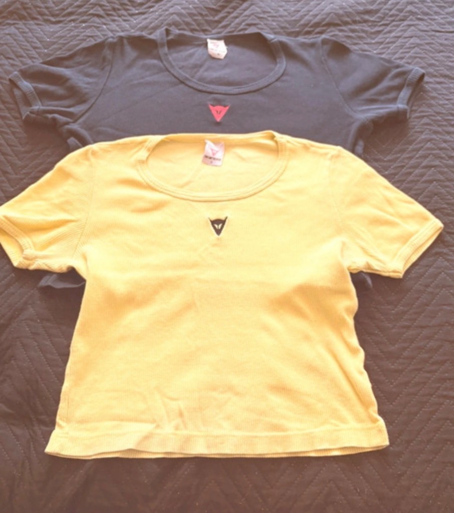 Vintage Dainese ribbed baby tees x2