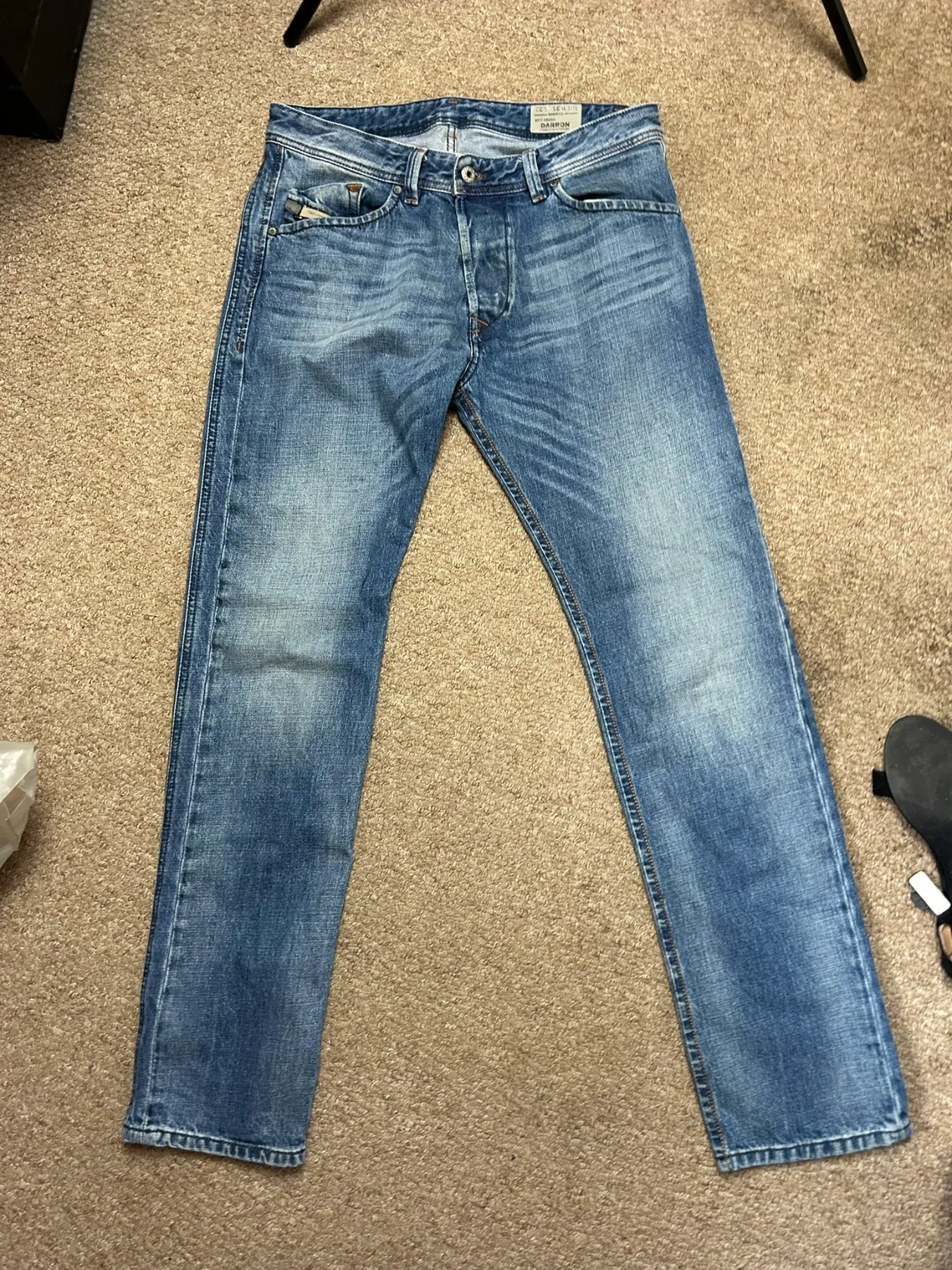 Diesel Darron Mens 31 Denim Jeans Blue 0826A Wash Regular Slim Tapered W31 L32