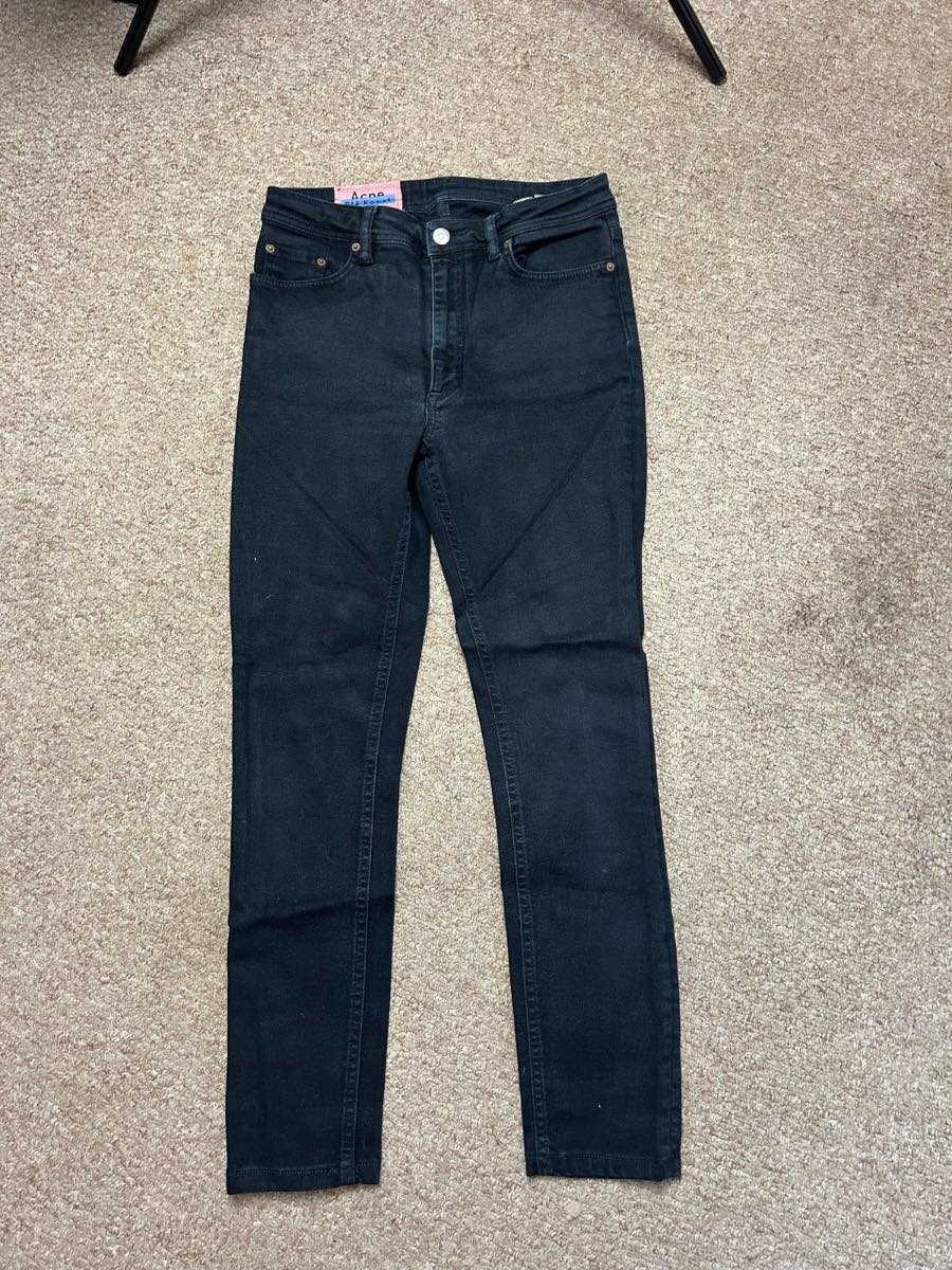 Acne Studios Bla Konst Womens Size 29 Black Denim Jeans Slim Fit W29 L28 Bottoms