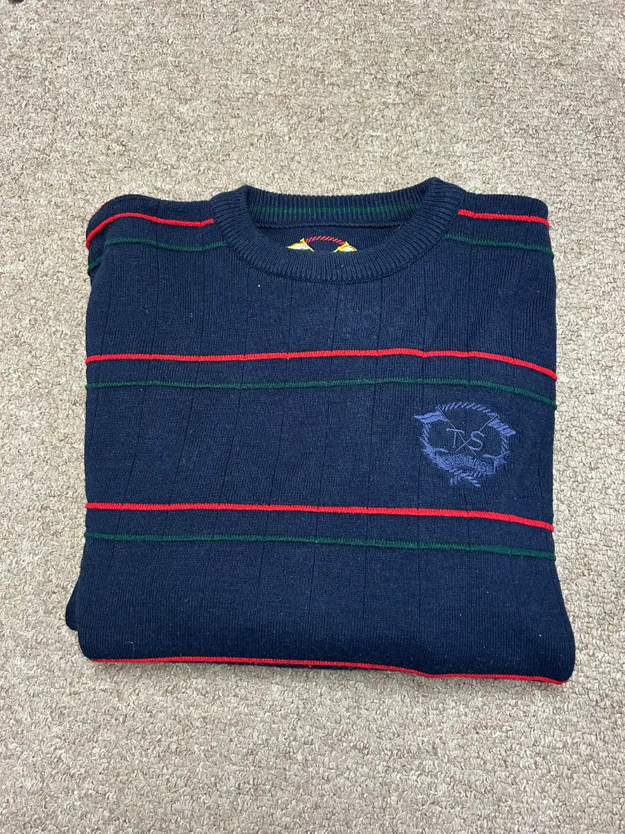 Tom Sayers Knitted Sweater Mens Size XL Navy Blue TS Vintage 90s Sailing Jumper