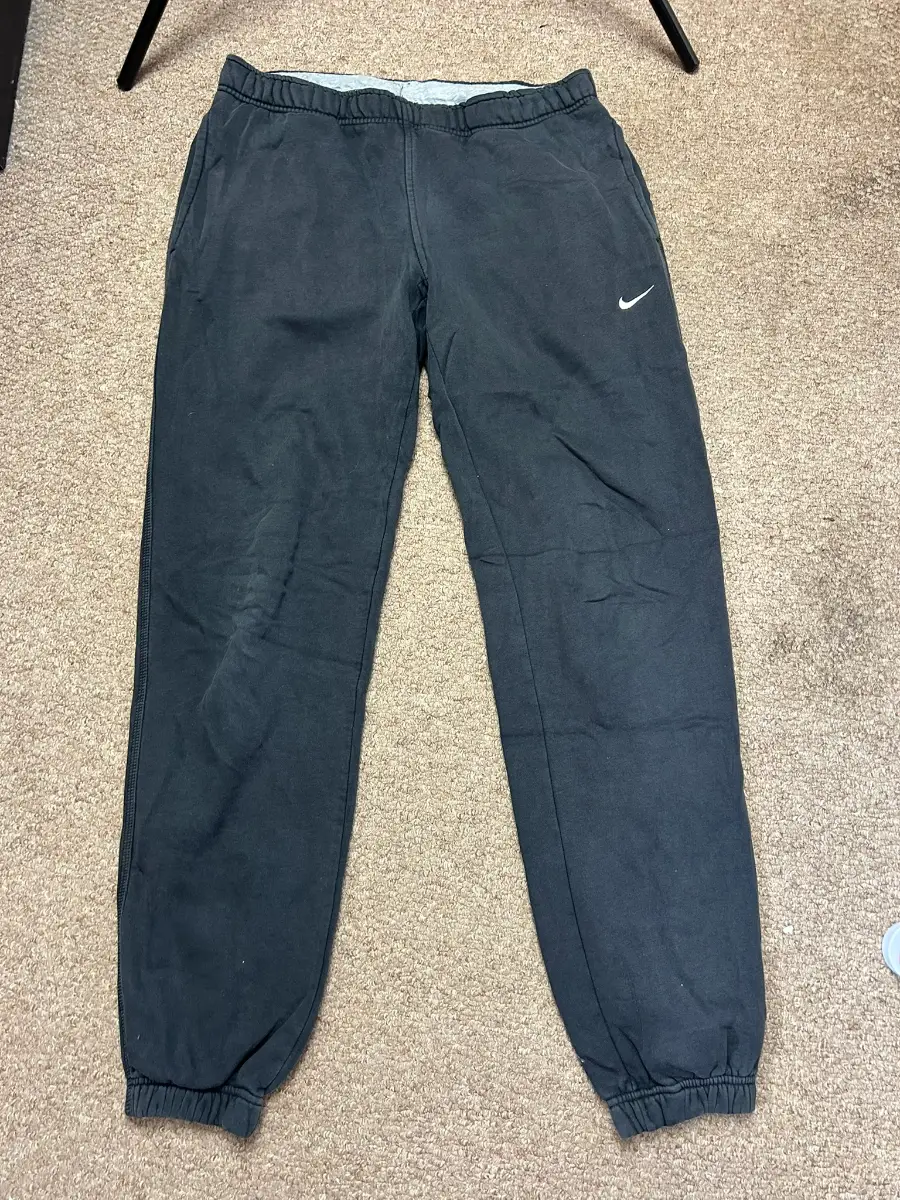 Nike Athletic Dept Joggers Mens Small Black Y2K 00s Baggy Cuffed Jogging Bottoms