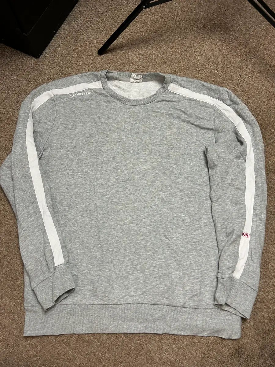 Calvin Klein Statement 1981 Crew Neck Sweatshirt Mens Large Grey Pullover Jumper
