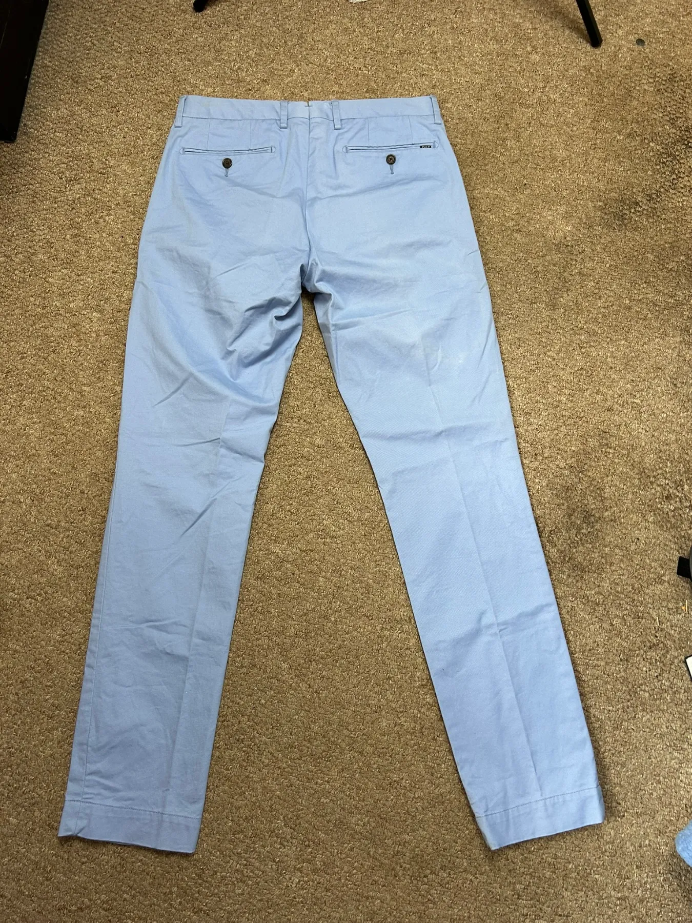 Polo Ralph Lauren Mens Size 30 Chinos Light Blue Stretch Slim Fit W30 L32 Pants