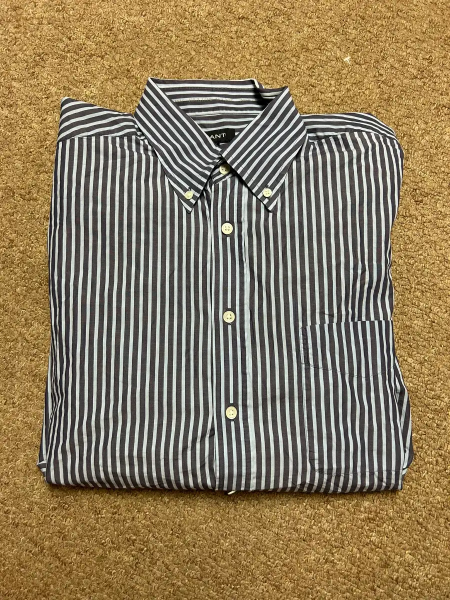 GANT Striped Shirt Mens Size XL Long Sleeve Pinstripe Navy Blue Smart Pocket