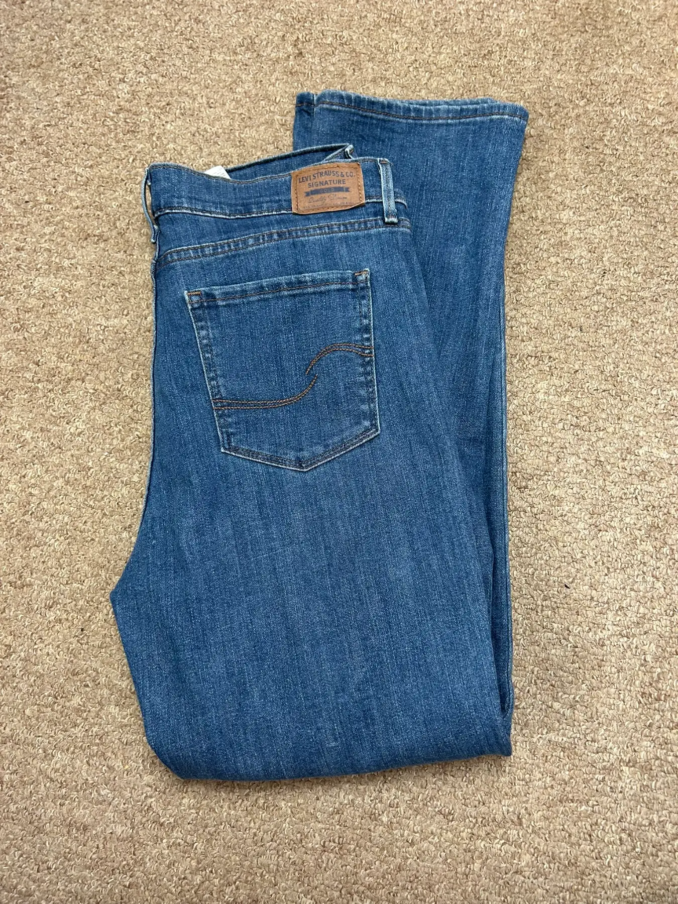Levi's Strauss Signature Gold Womens Blue Denim Jeans Mid Rise Straight W31 L32