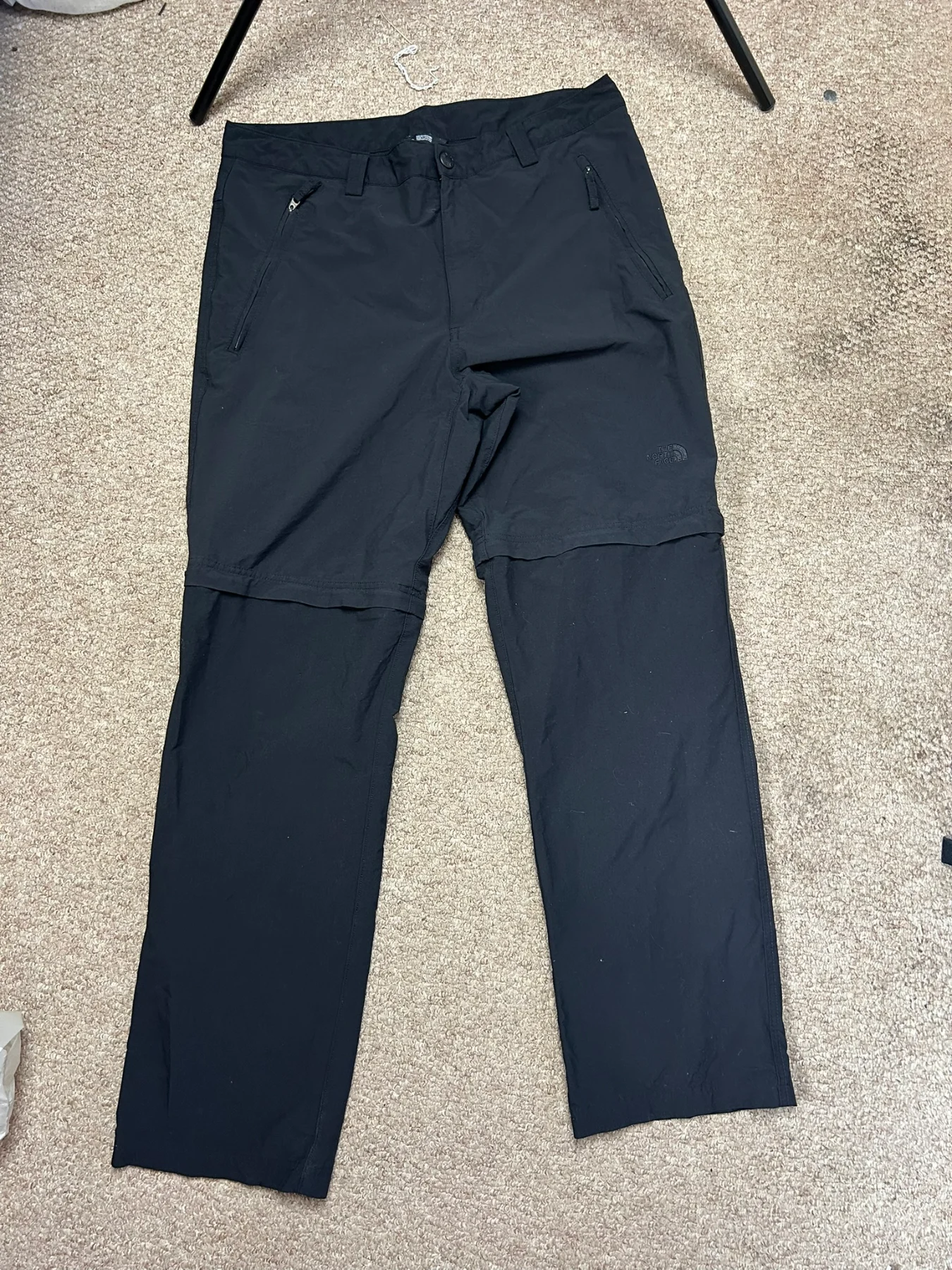The North Face Mens 36 Paramount Convertible Pants Hiking Black Zip Off W36 L32