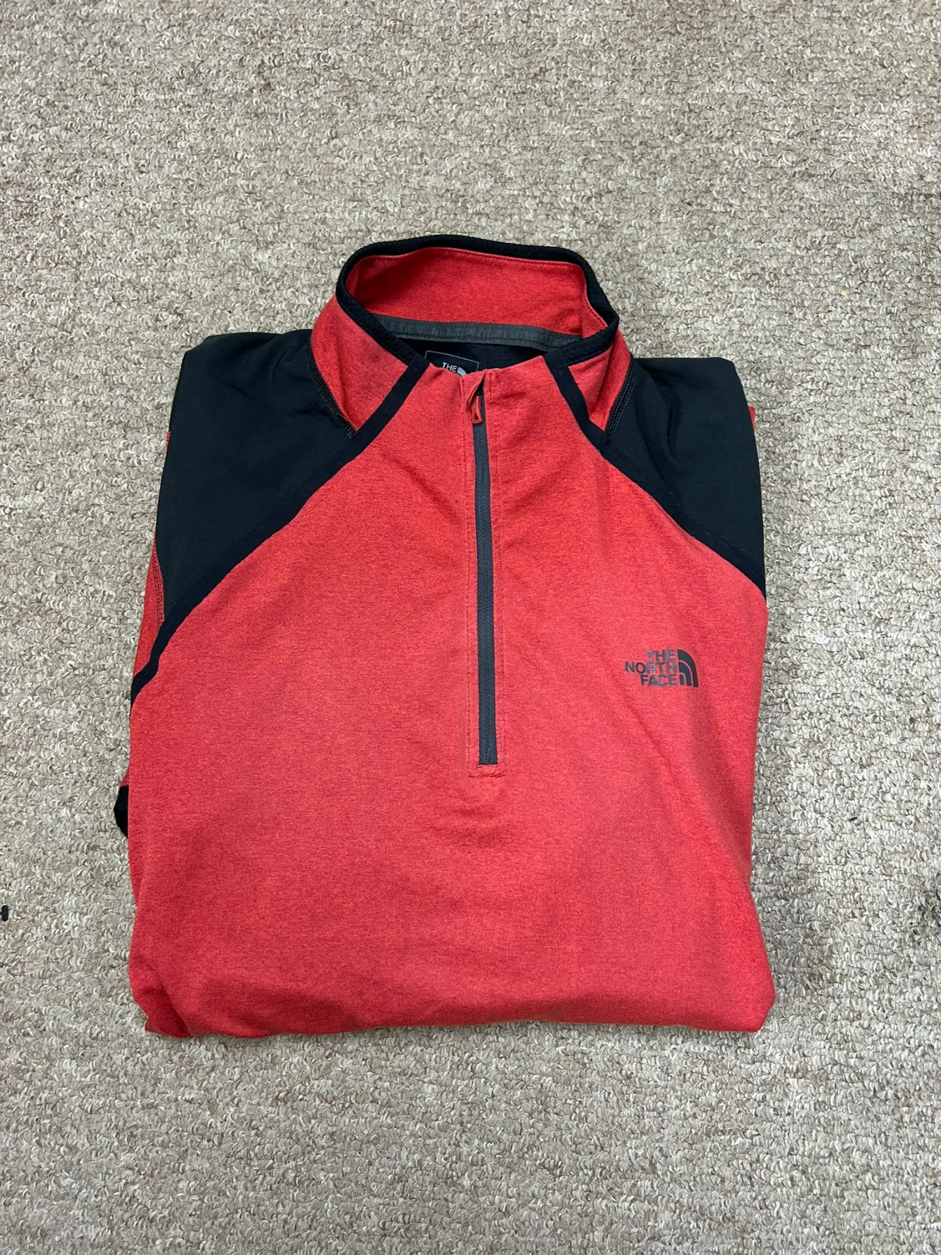 The North Face Kilowatt 1/4 Zip Active Pullover Mens Size Large Red Mid Layer