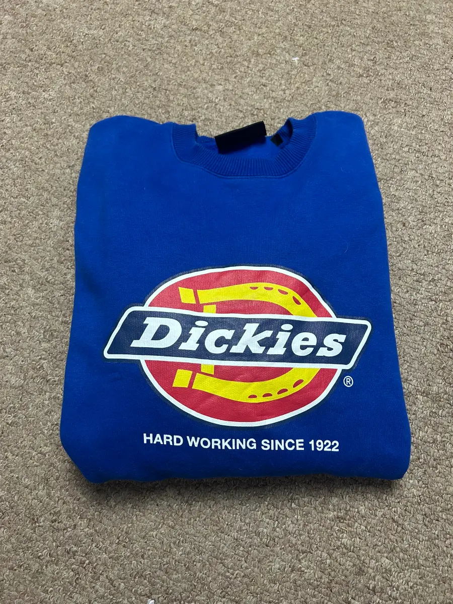 Dickies Sweatshirt Mens Size Medium Royal Blue Big Graphic Print Logo Jumper