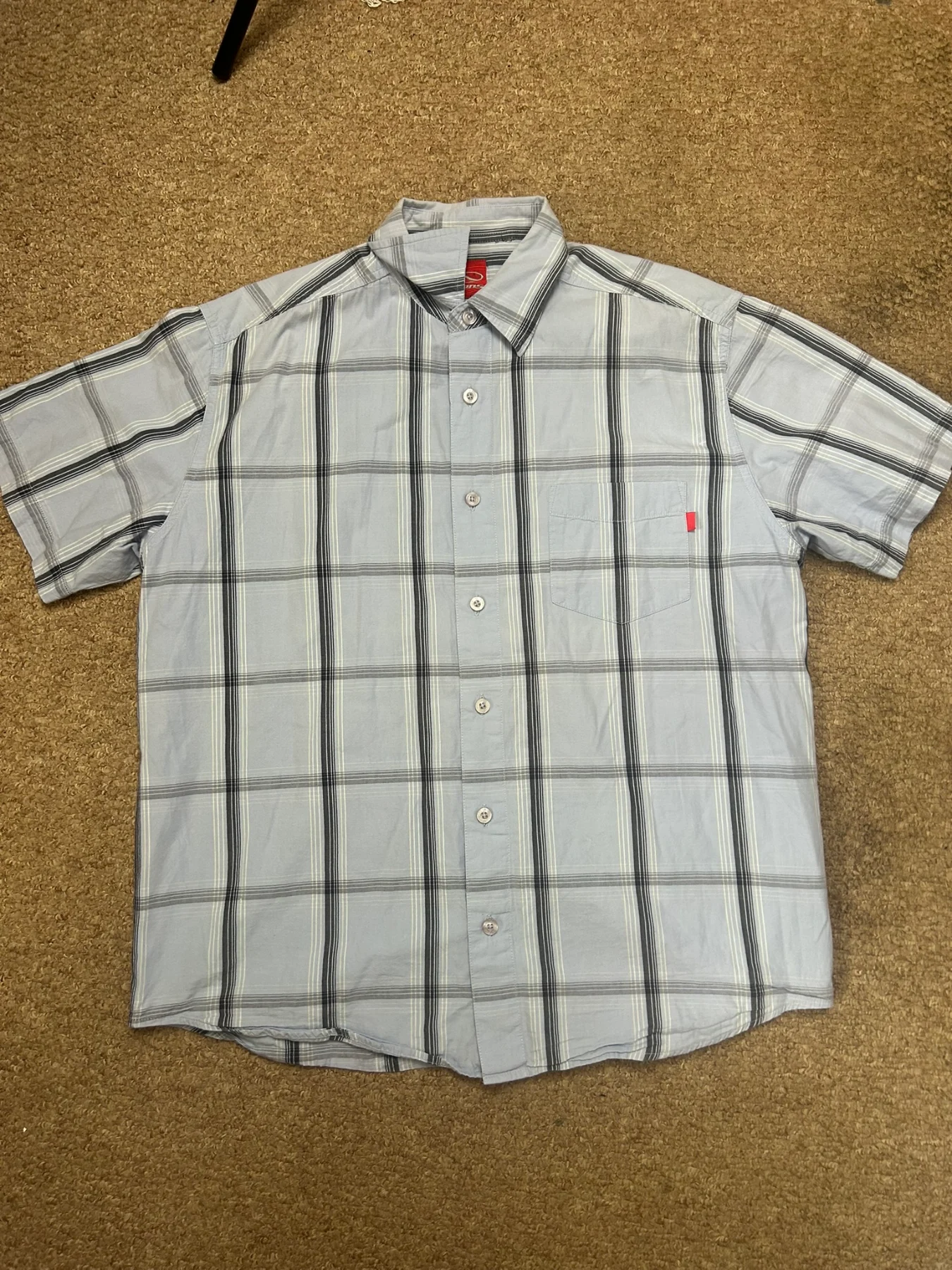 Vintage Vans Y2K Striped Shirt Mens Large Blue Short Sleeve Casual Skateboarding