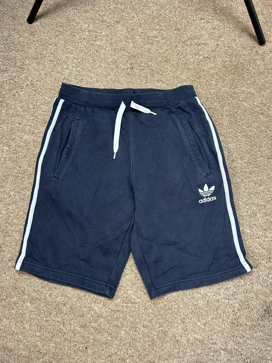 Adidas Originals Shorts Youth Boys Size 12/13 Years Navy Blue Jersey Cotton