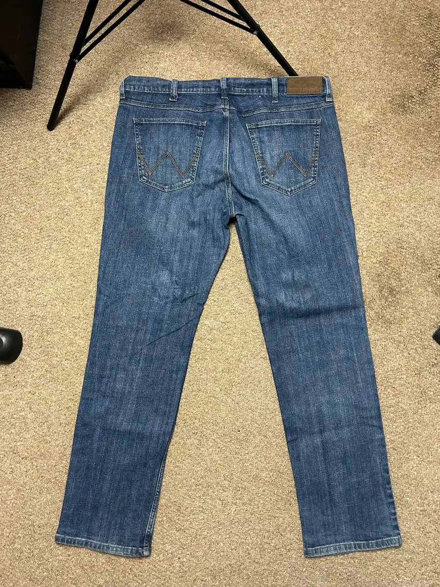 Wrangler Navy Blue Denim Jeans Size 38 Authentic Regular Straight Fit W38 L32