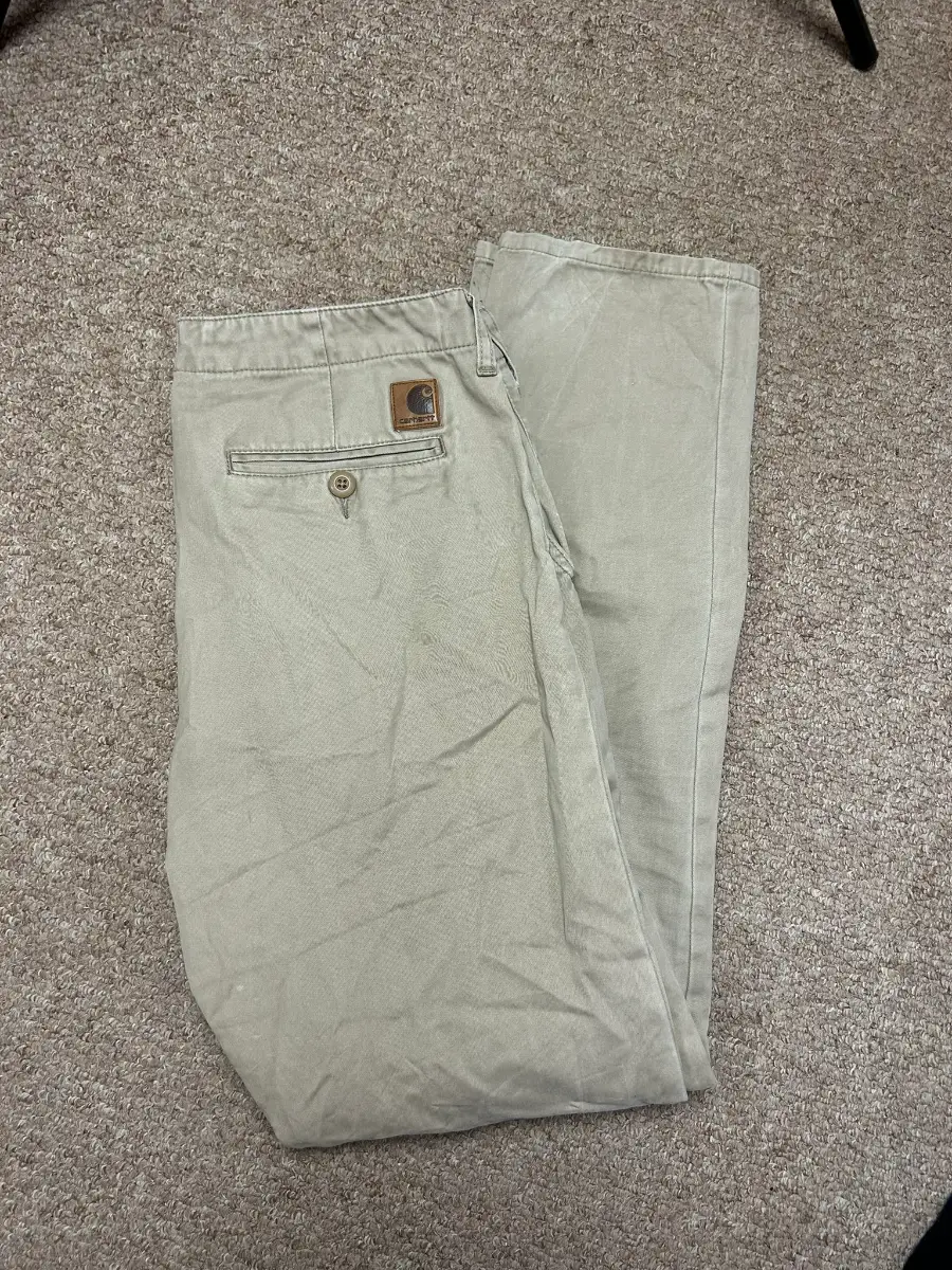 Carhartt WIP Chinos Mens Size 33 Beige Club Pant Style Straight Fit W33 L34
