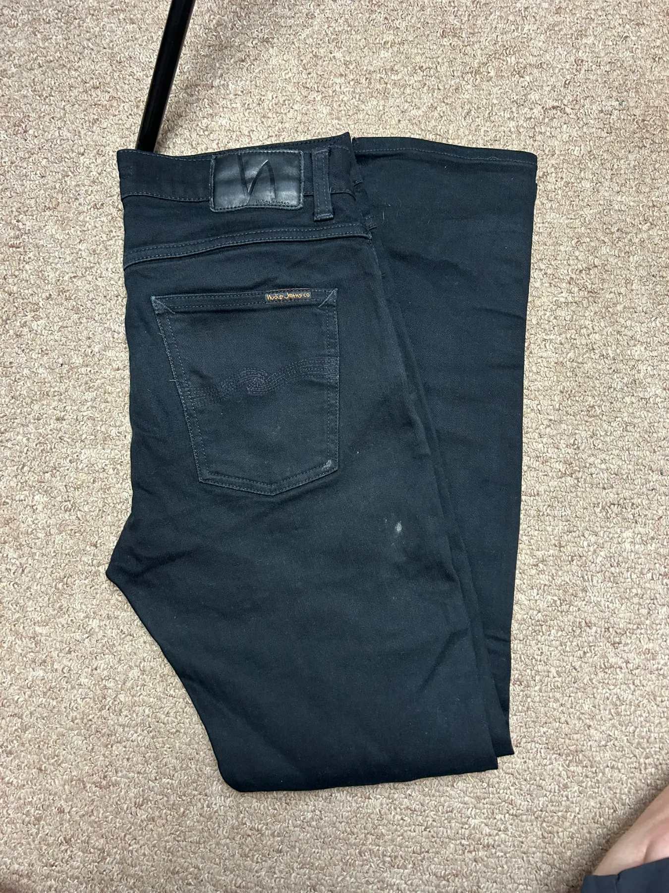 Nudie Jeans Co Mens Size 32 Black Denim Jeans Lean Dean Style W32 L32 Bottoms