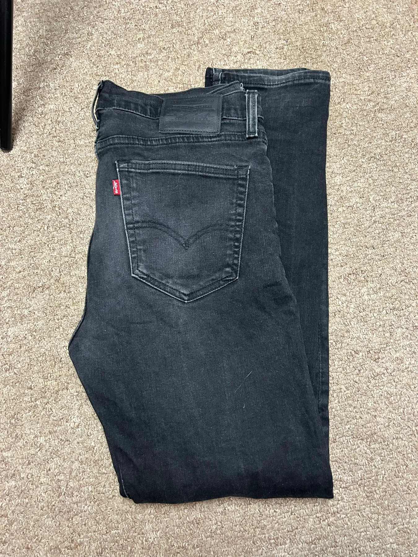 Levi's Mens 33 Black Denim Jeans 510 Style Skinny Fit Premium W33 L34 Bottoms