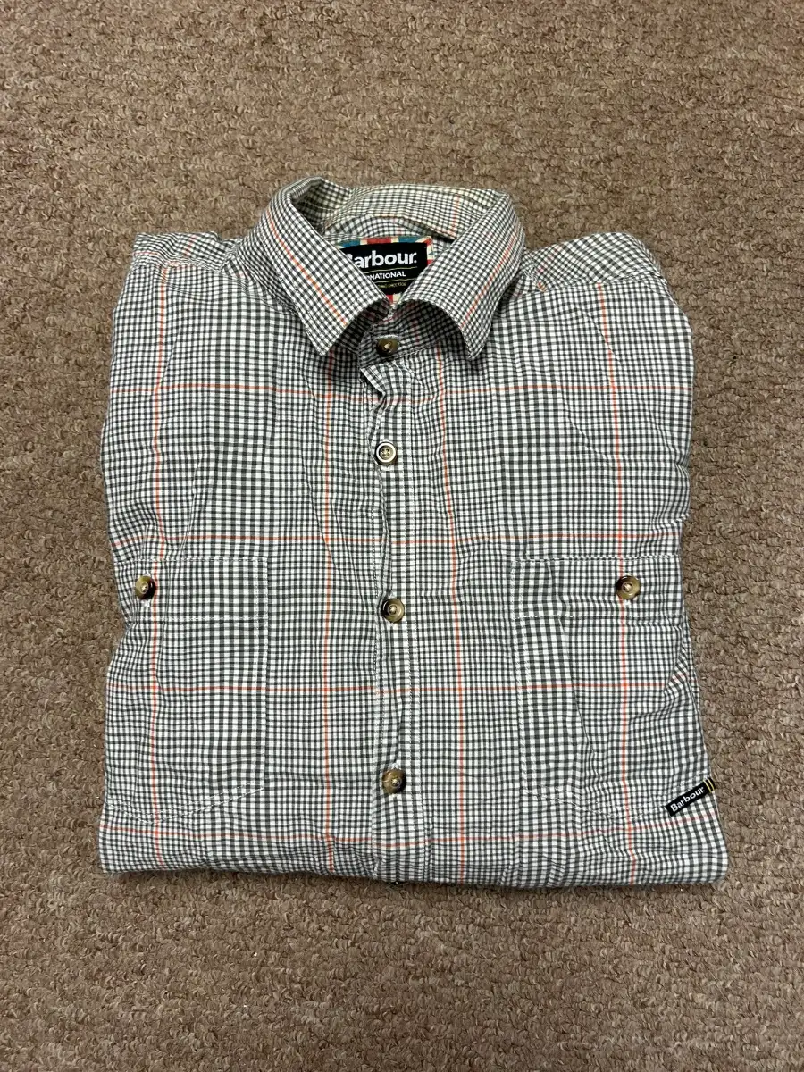 Barbour International Long Sleeve Checked Button-Down Shirt Mens Size Large