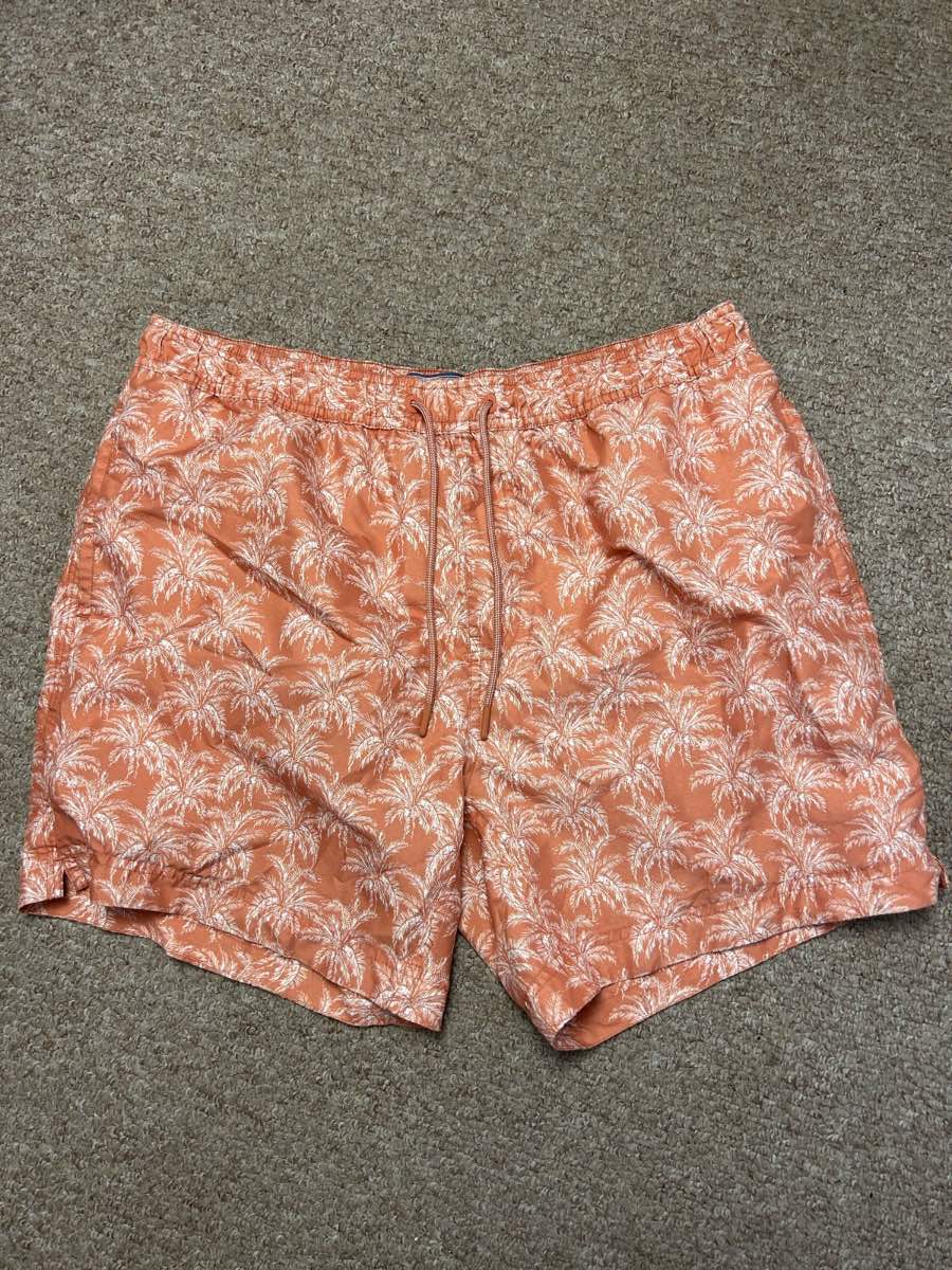 Fat Face Swimming Shorts Mens Size Large Coral Palm Tree Style Swim Trunks