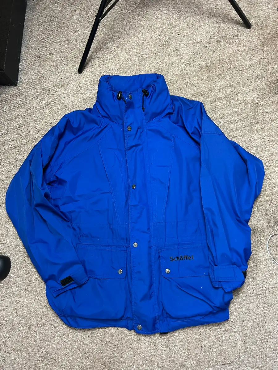 Schoffel Jacket Venturi Waterproof Shell Coat Mens Medium Blue Hooded Rain Coat