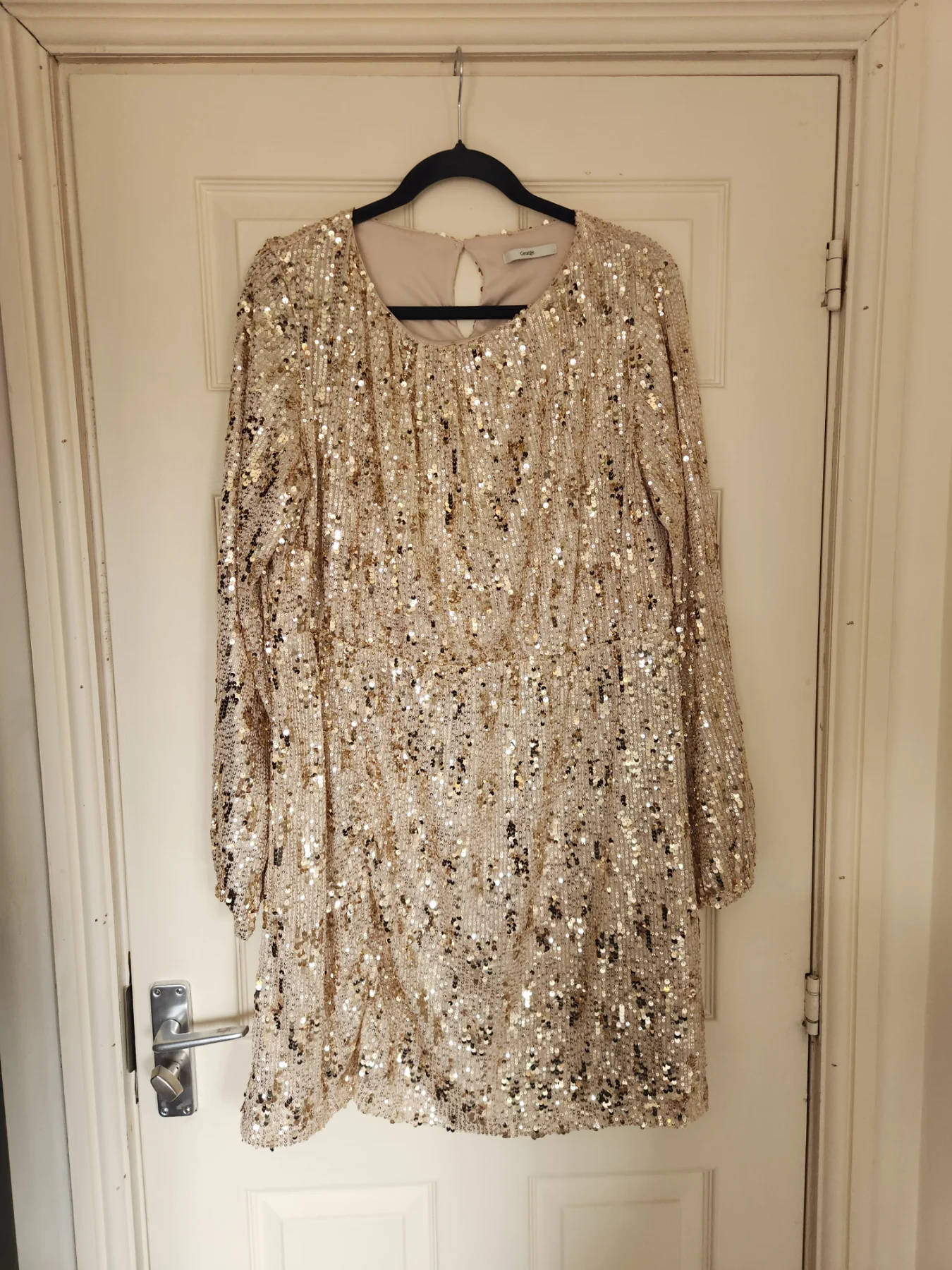 Womens gold sequence dress size 18